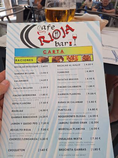 Cafetería Bar Rioja меню