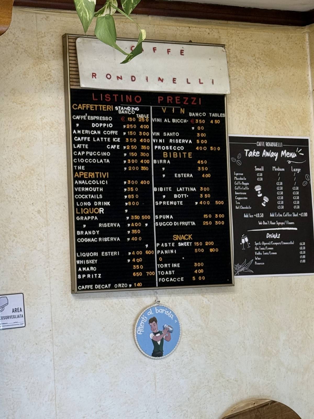 Caffè Rondinelli меню