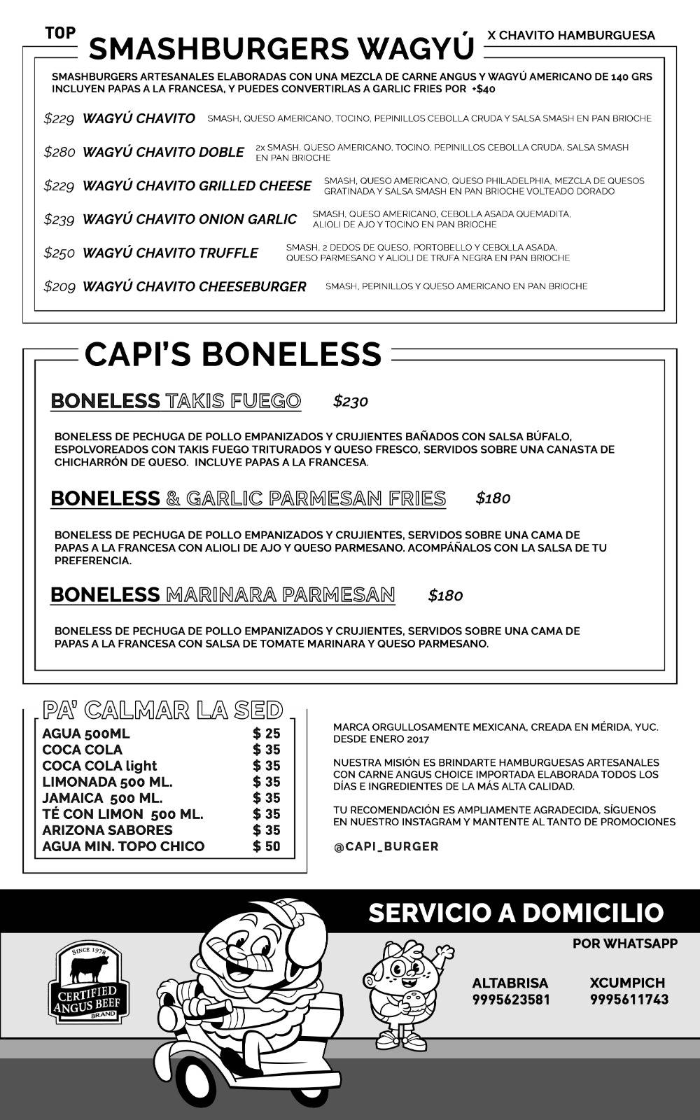 Capis Burger Altabrisa меню