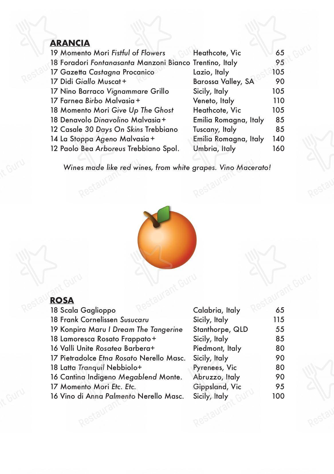 Drink menu паба и бара Capitano Carlton