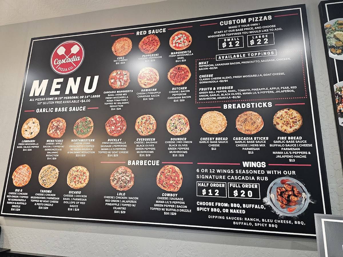 Cascadia Pizza Co. меню