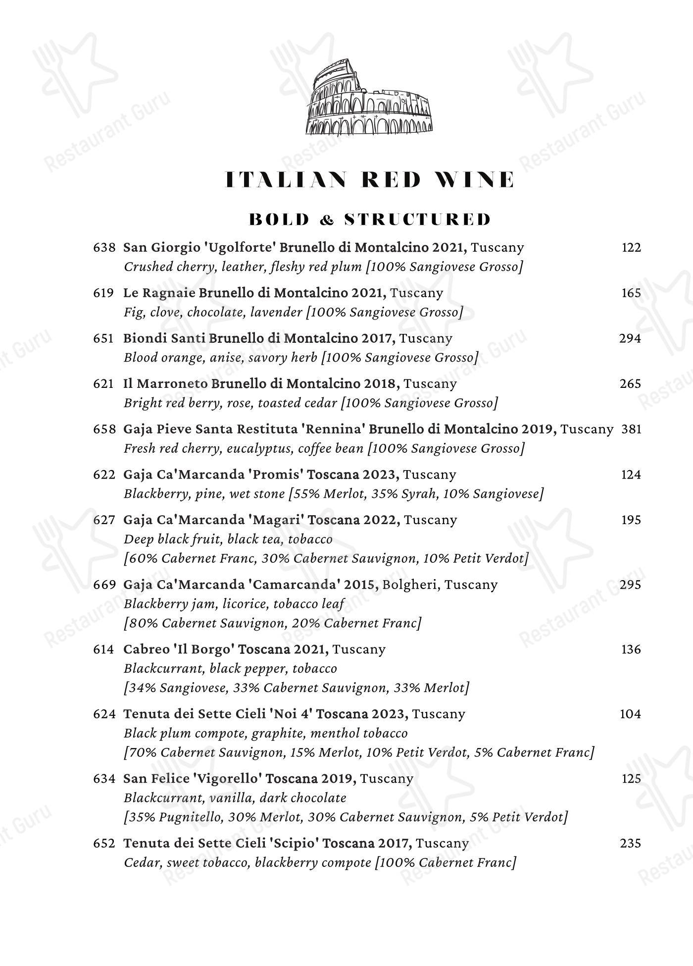 Lunch Menu ресторана Cento в Мадисне