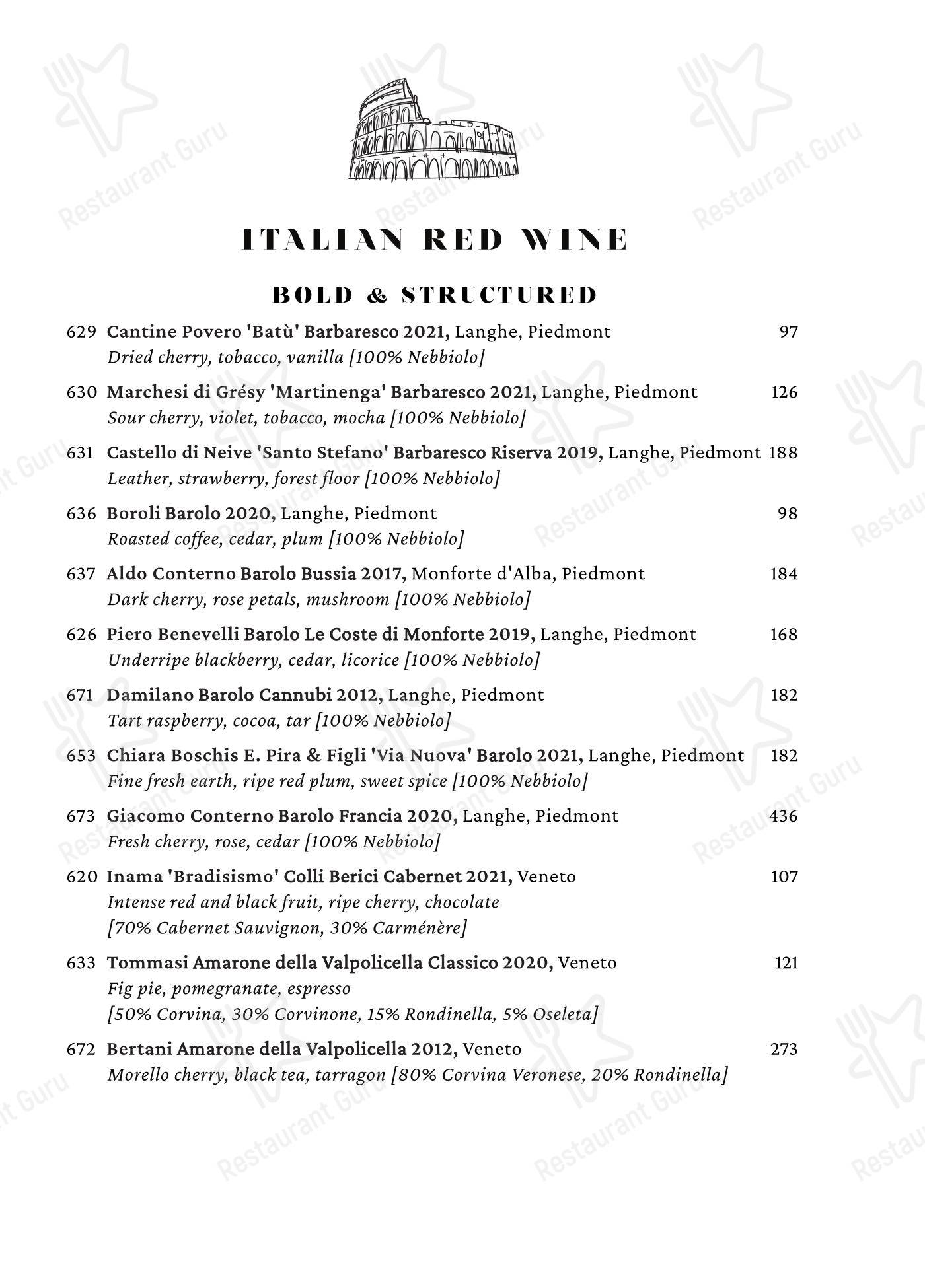 Меню ресторана Cento - Takeaway Menu