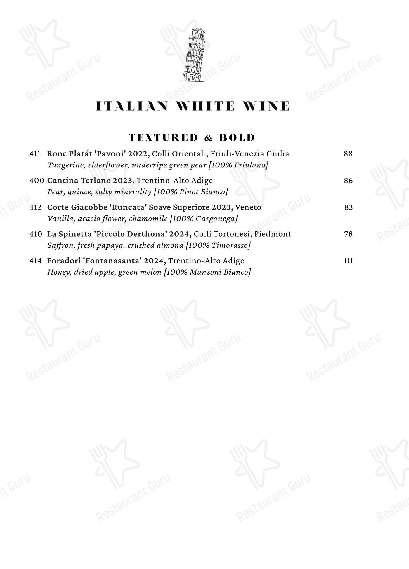 Lunch Menu ресторана Cento