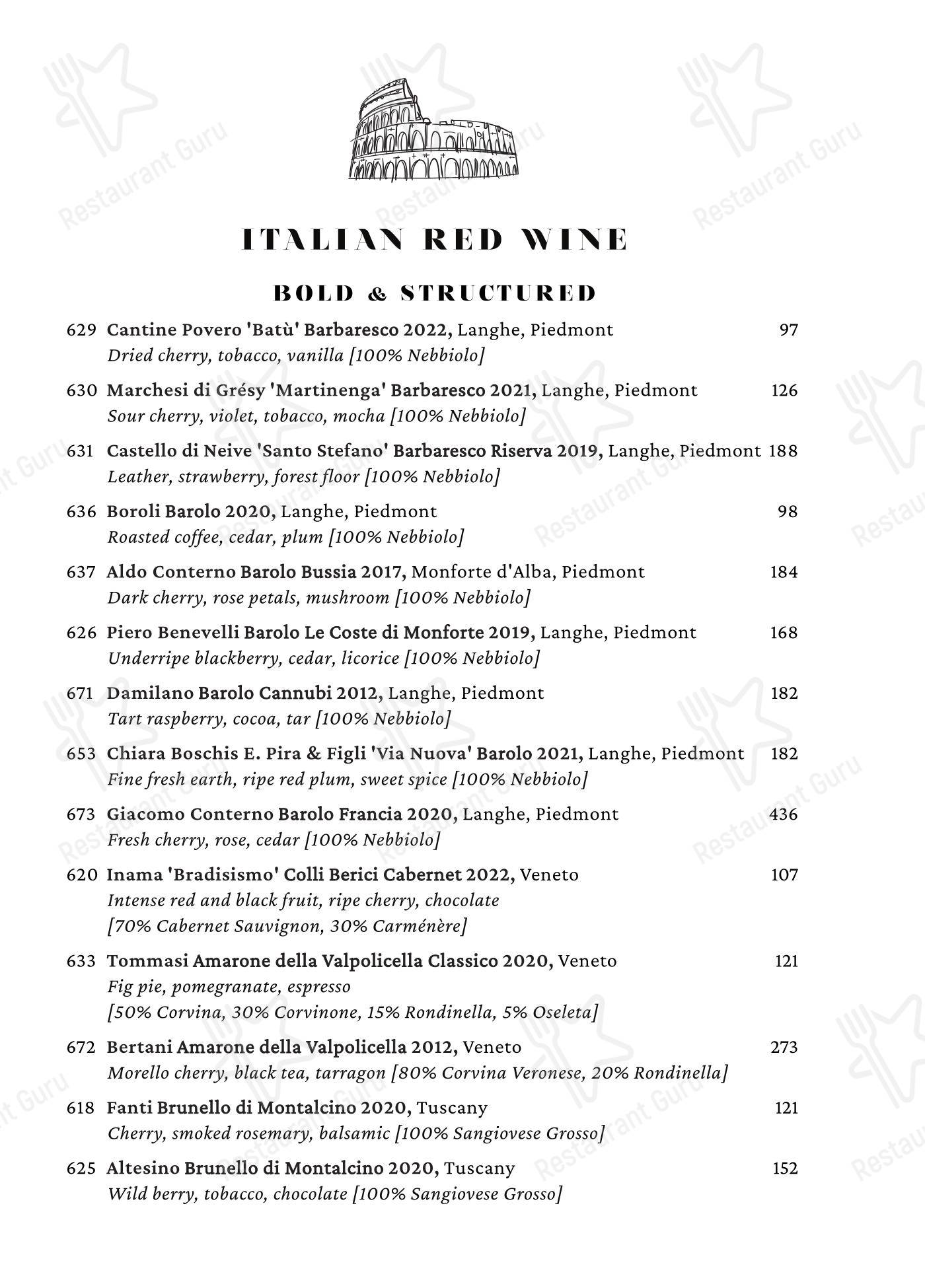 Меню ресторана Cento - Lunch Menu