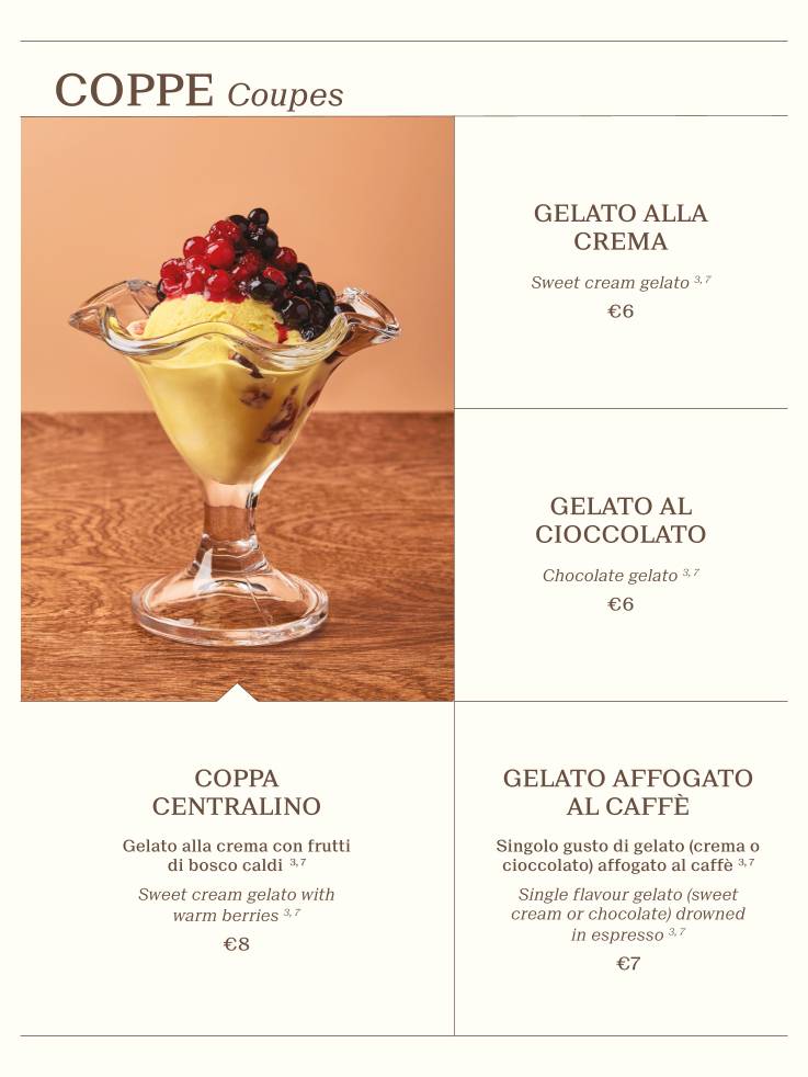 Centralino Cafè & Bistrot меню