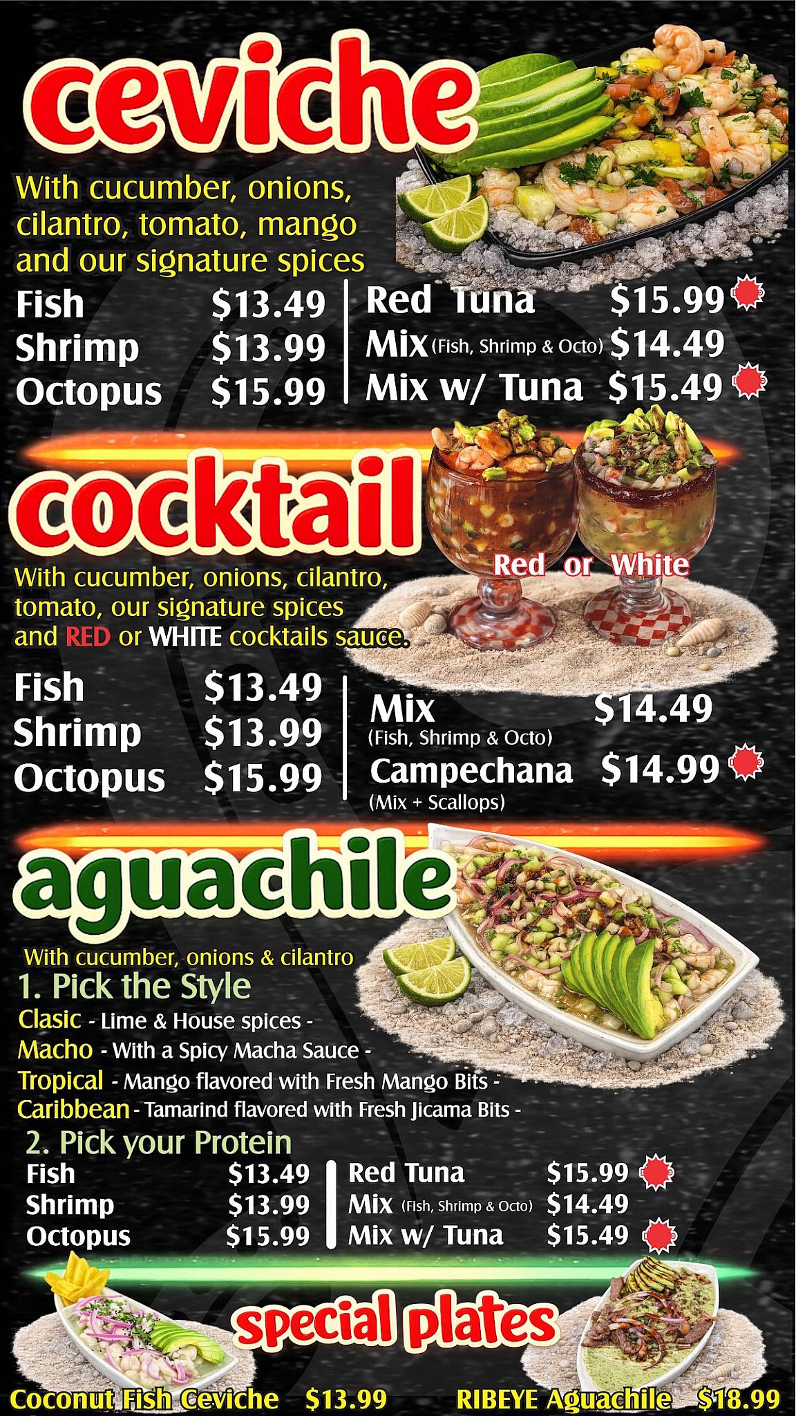 Ceviche Ria меню