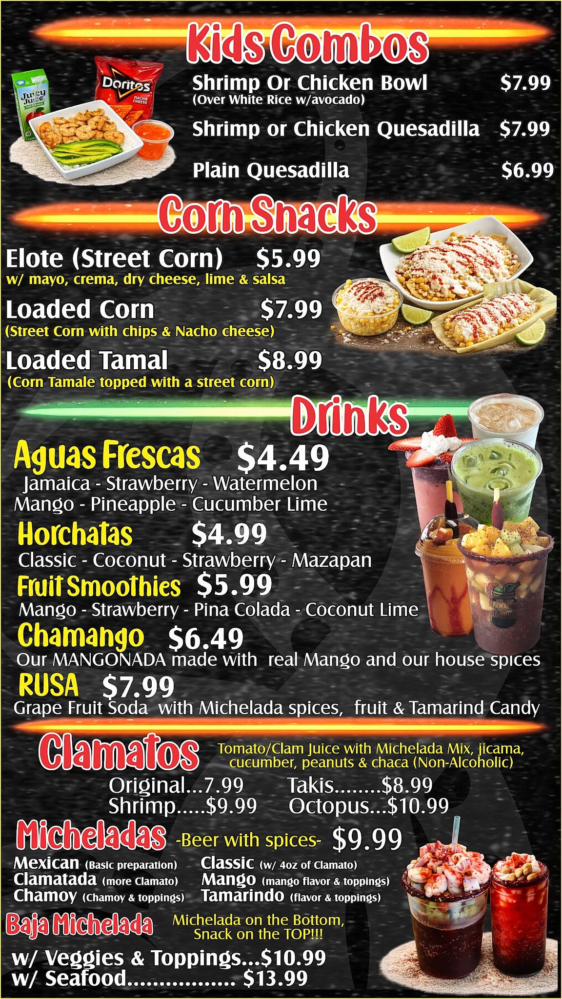 Ceviche Ria меню
