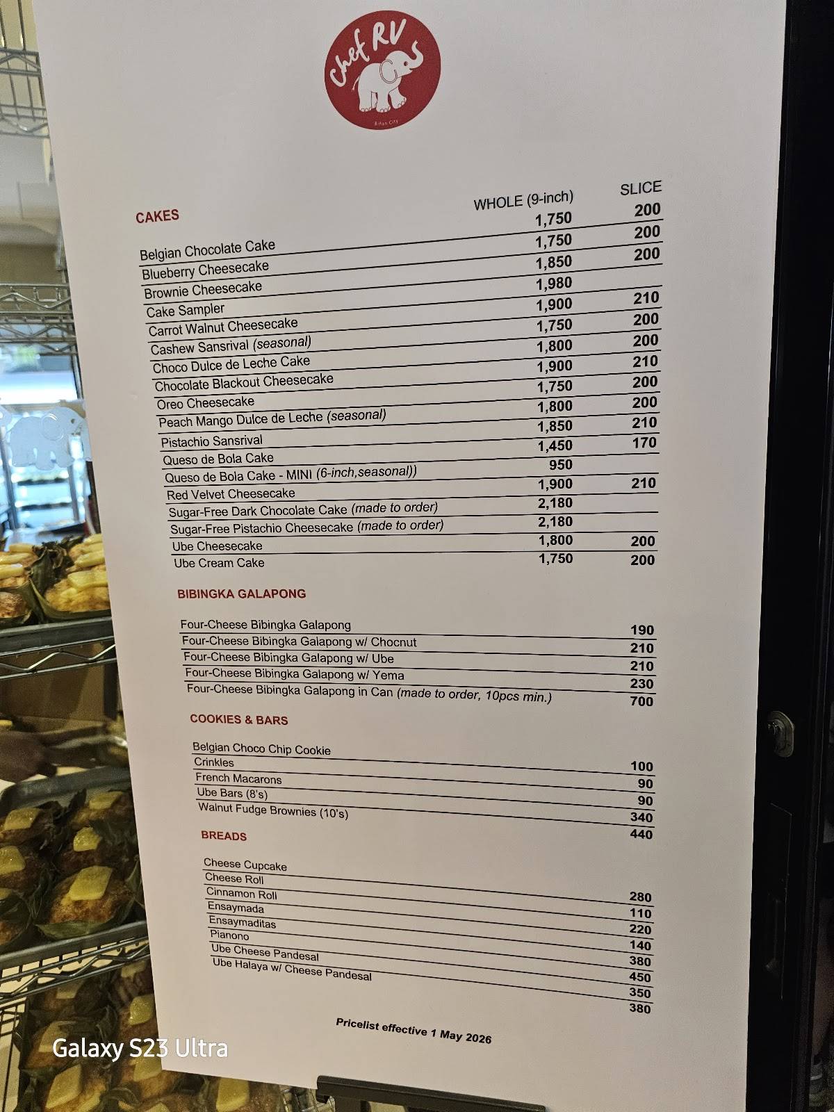 Chef RV Cafe меню