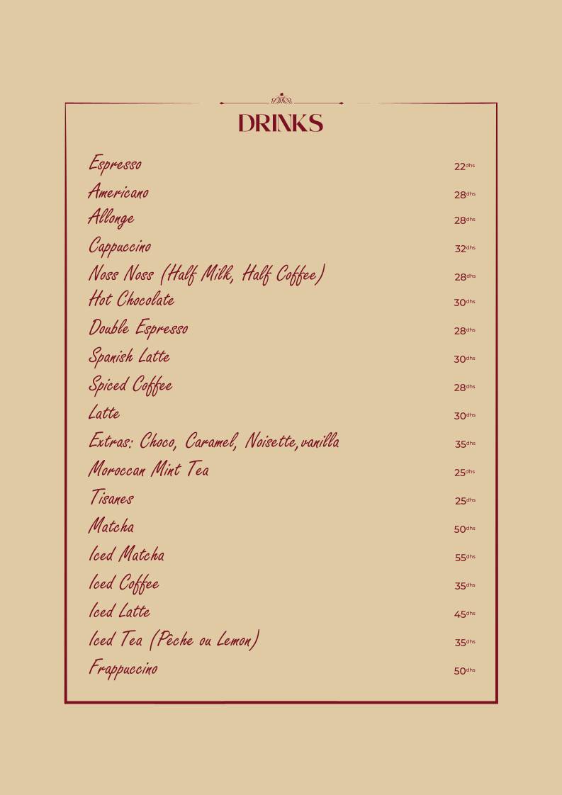 Bacha Rouge Restaurant меню