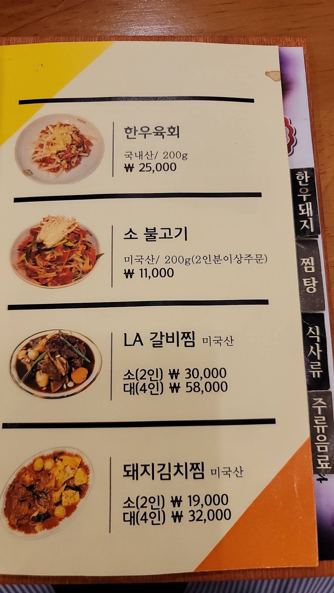 Cherwon Odae Galbi меню