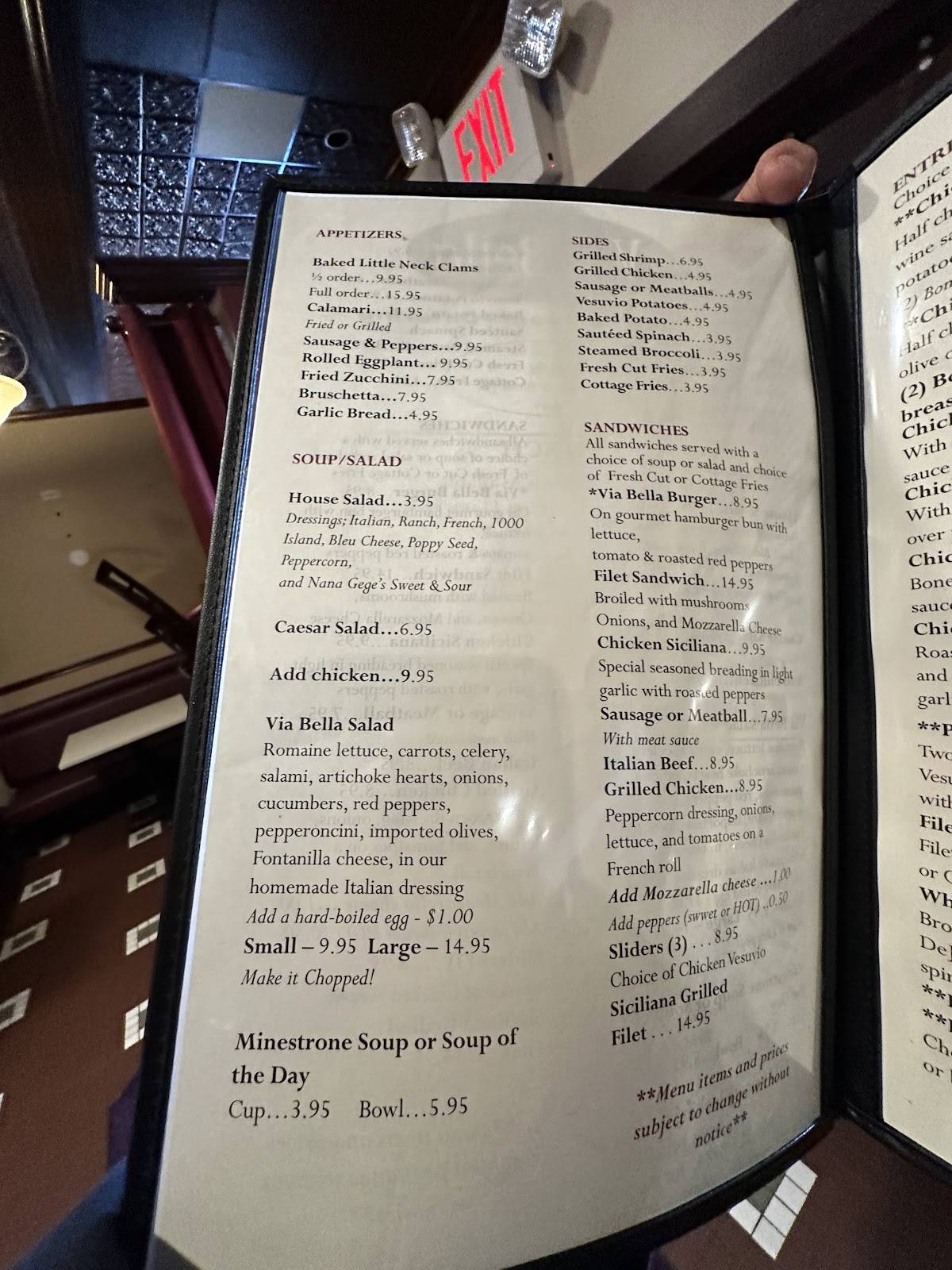 La Bella Restaurant меню