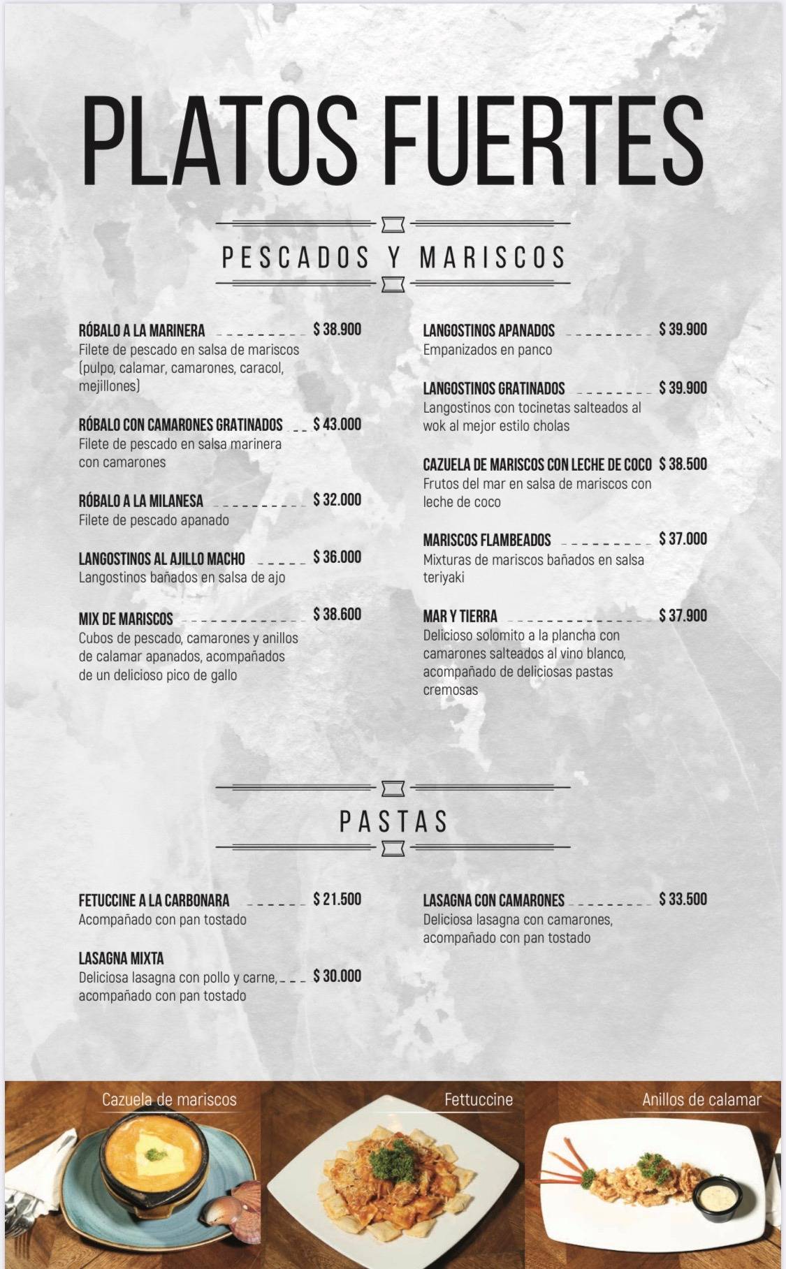 Bar y Restaurante Las Cholas меню