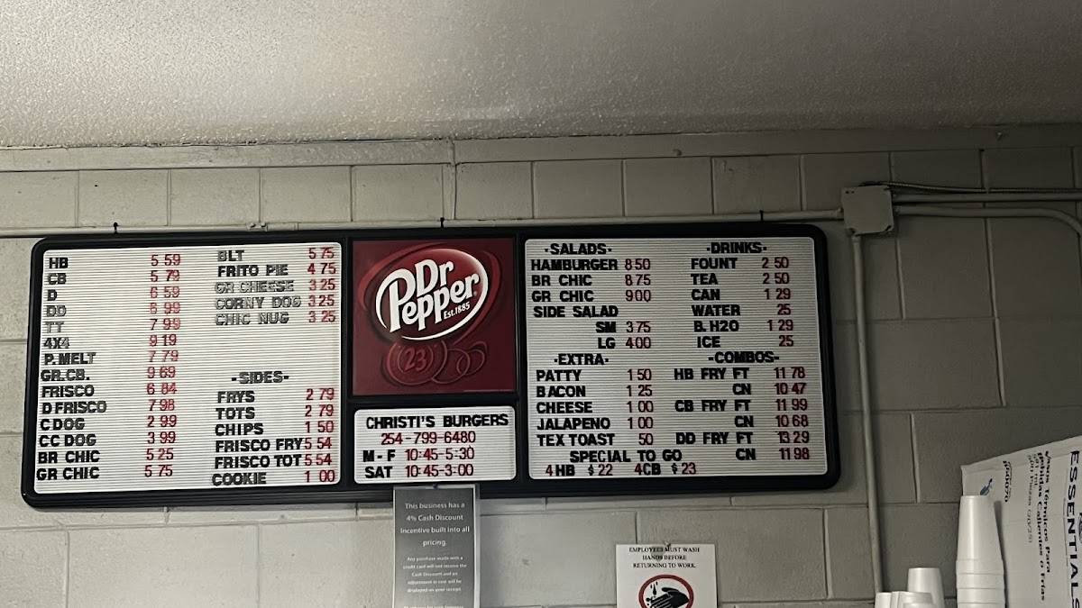 Christi's Burgers меню