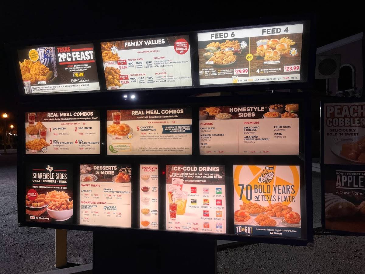 Church's Texas Chicken меню