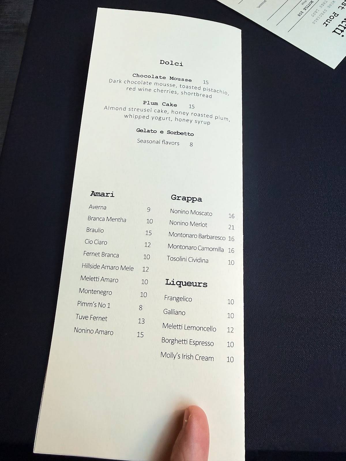 Cicchetti меню