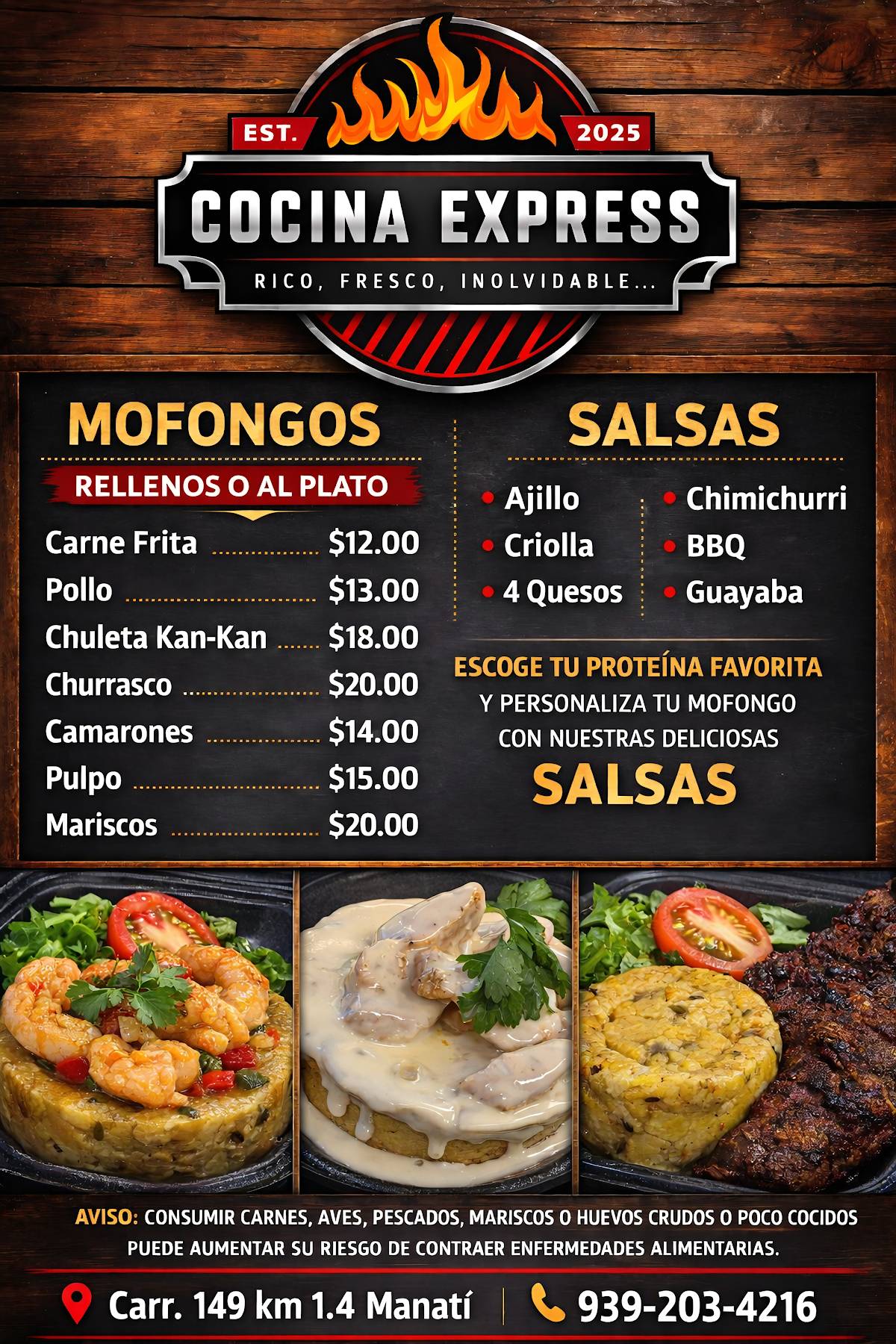 Cocina Express RFI меню