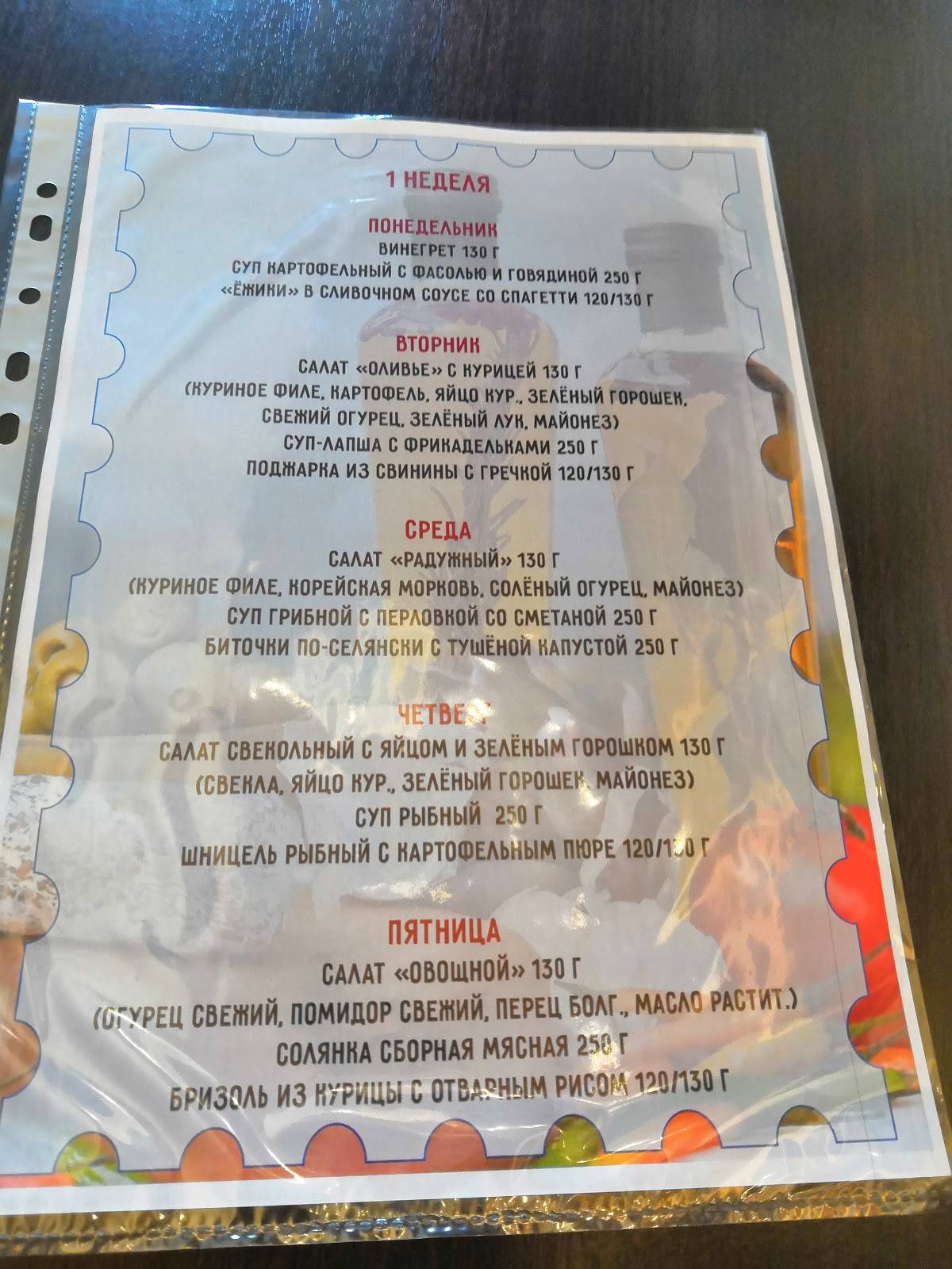 ПроКофий меню