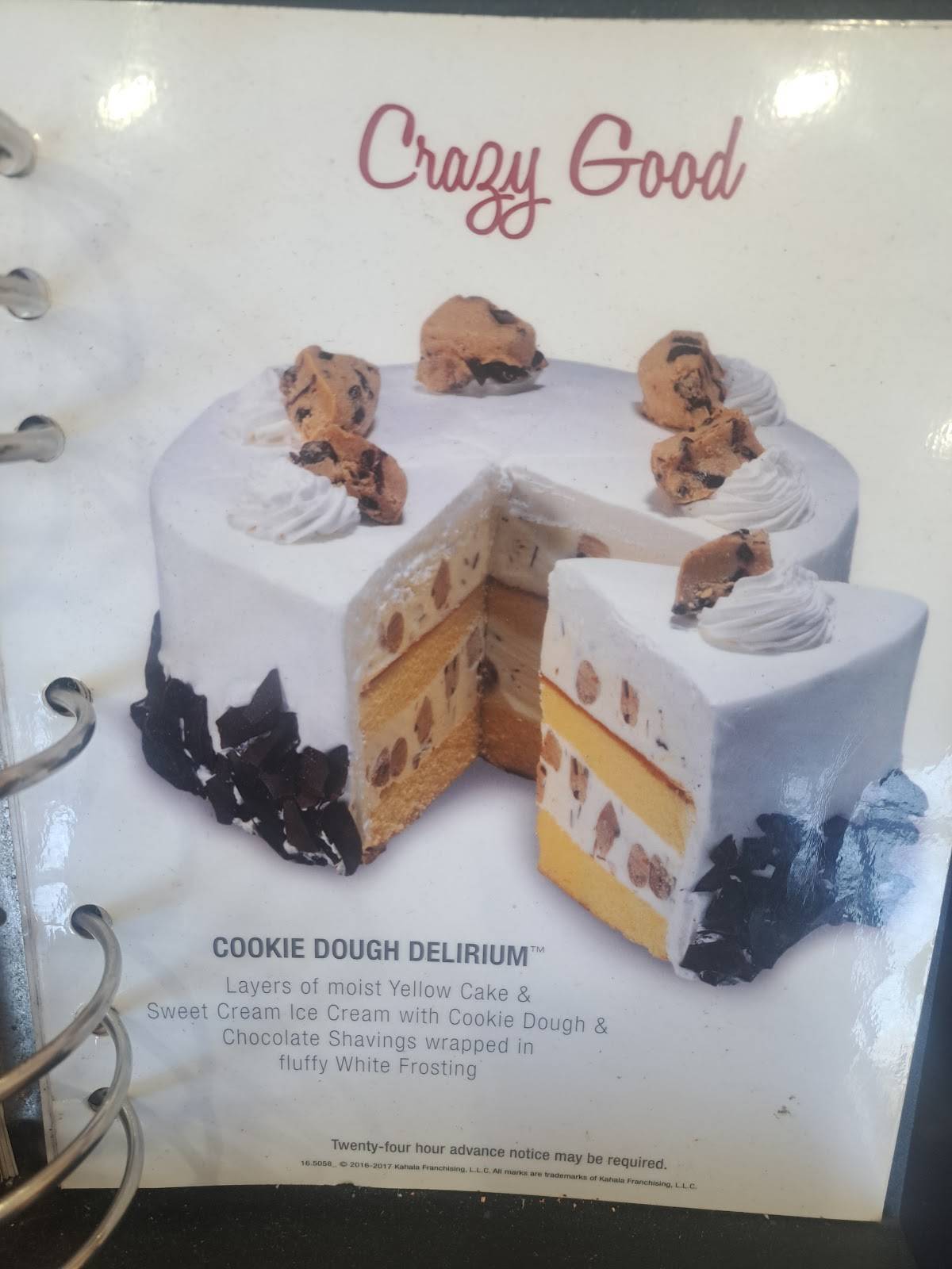 Cold Stone Creamery меню