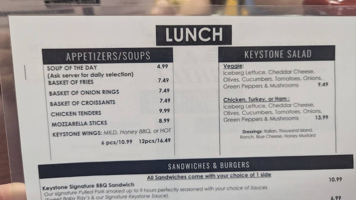 Keystone Grill меню