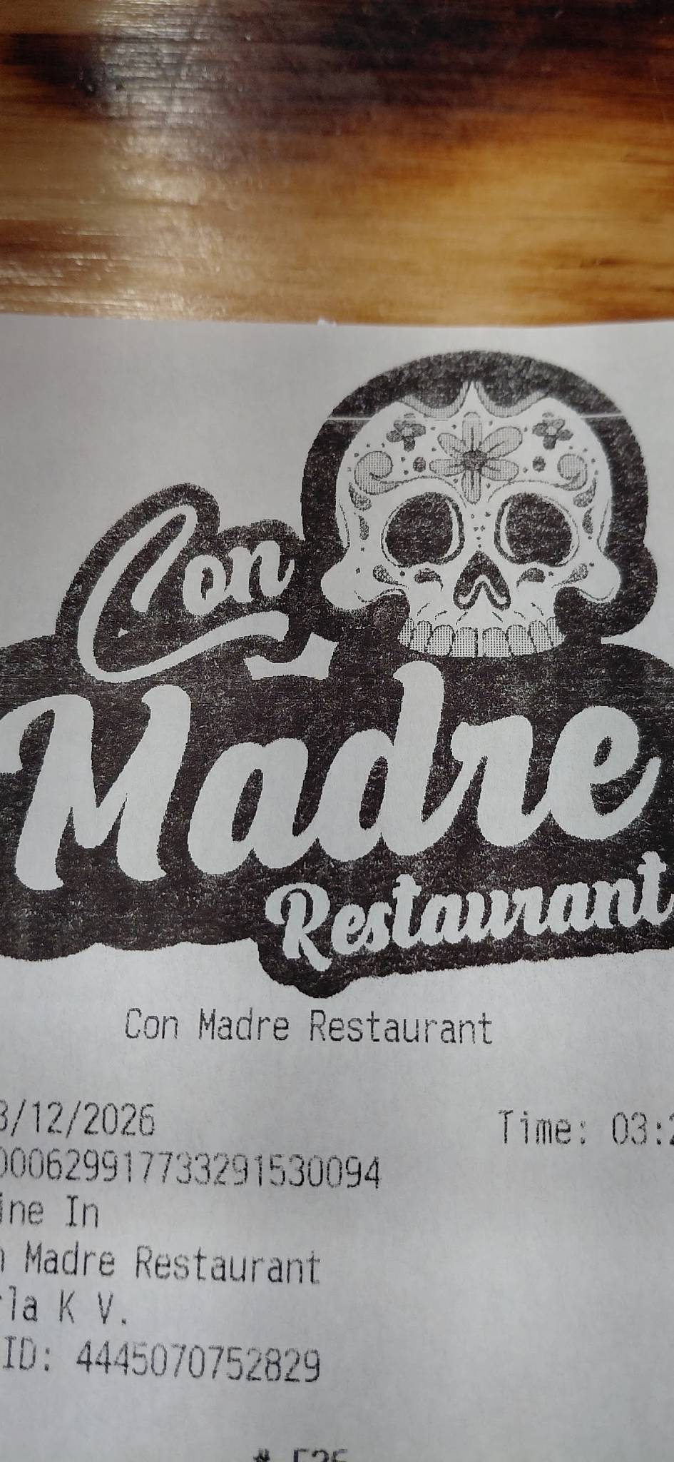 Con Madre Restaurant меню