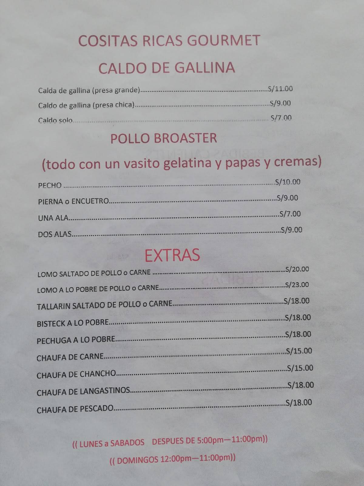 Cositas Ricas Gourmet меню