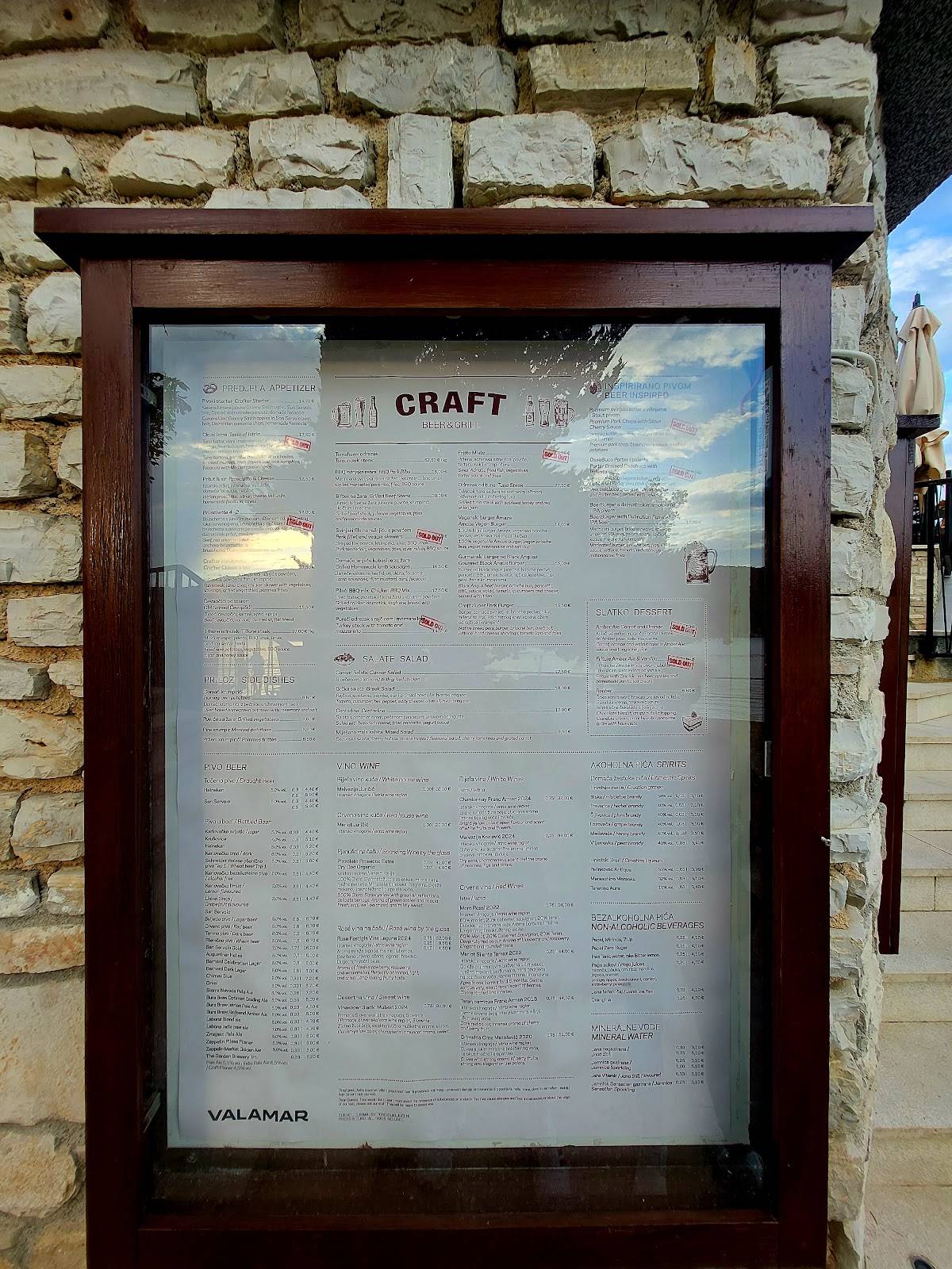 Craft Beer & Grill меню