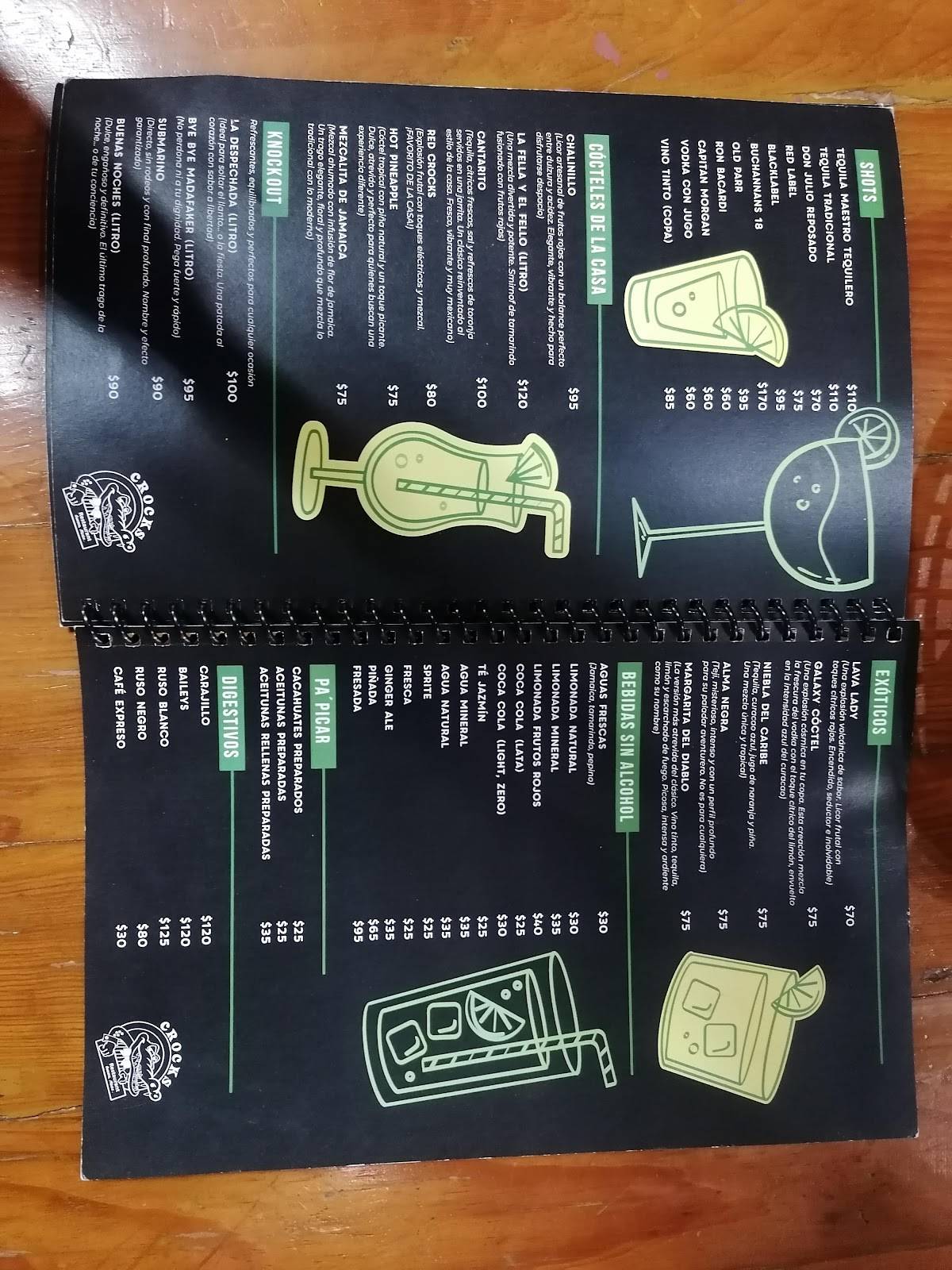 Crocks Restaurante меню