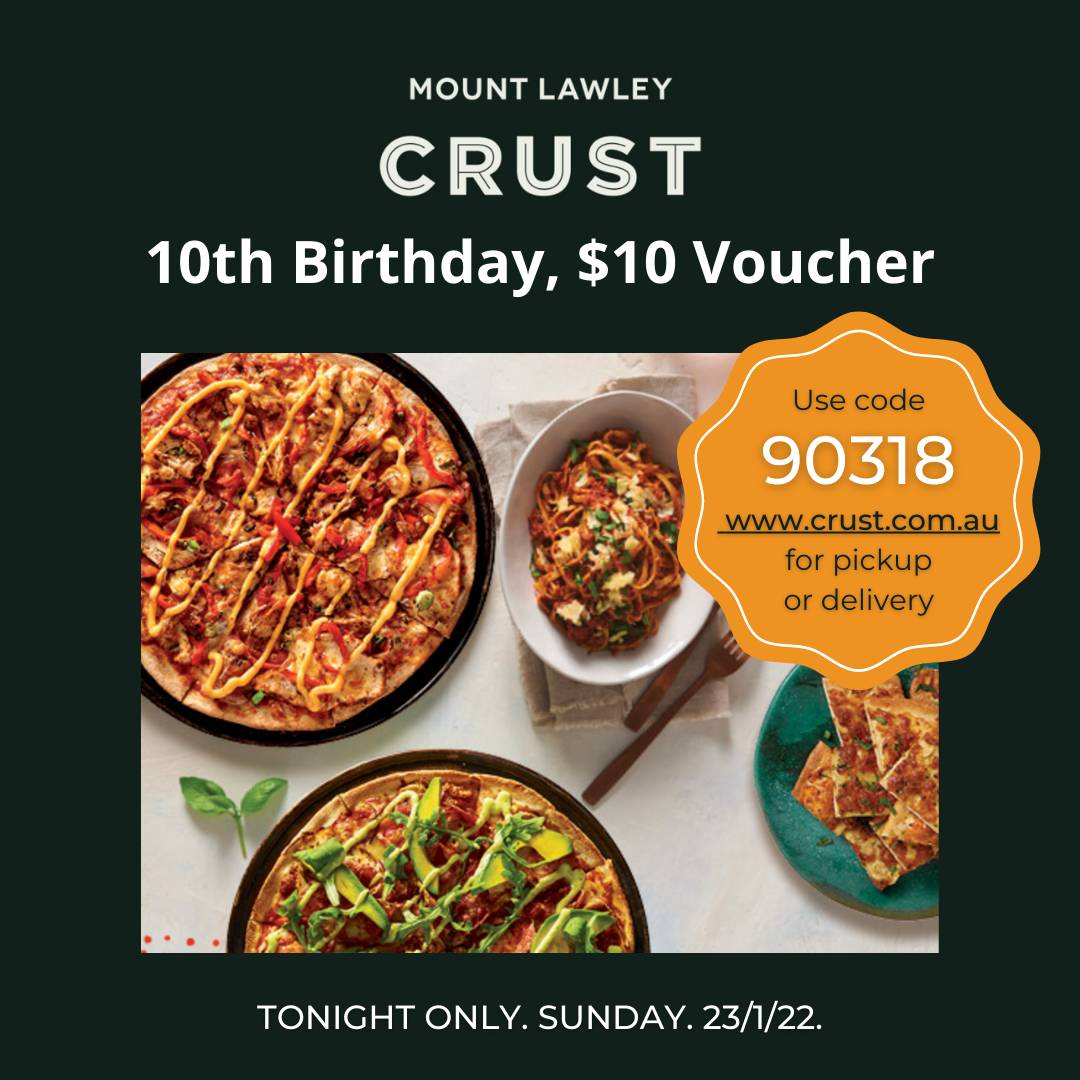 Crust Pizza Mount Lawley меню