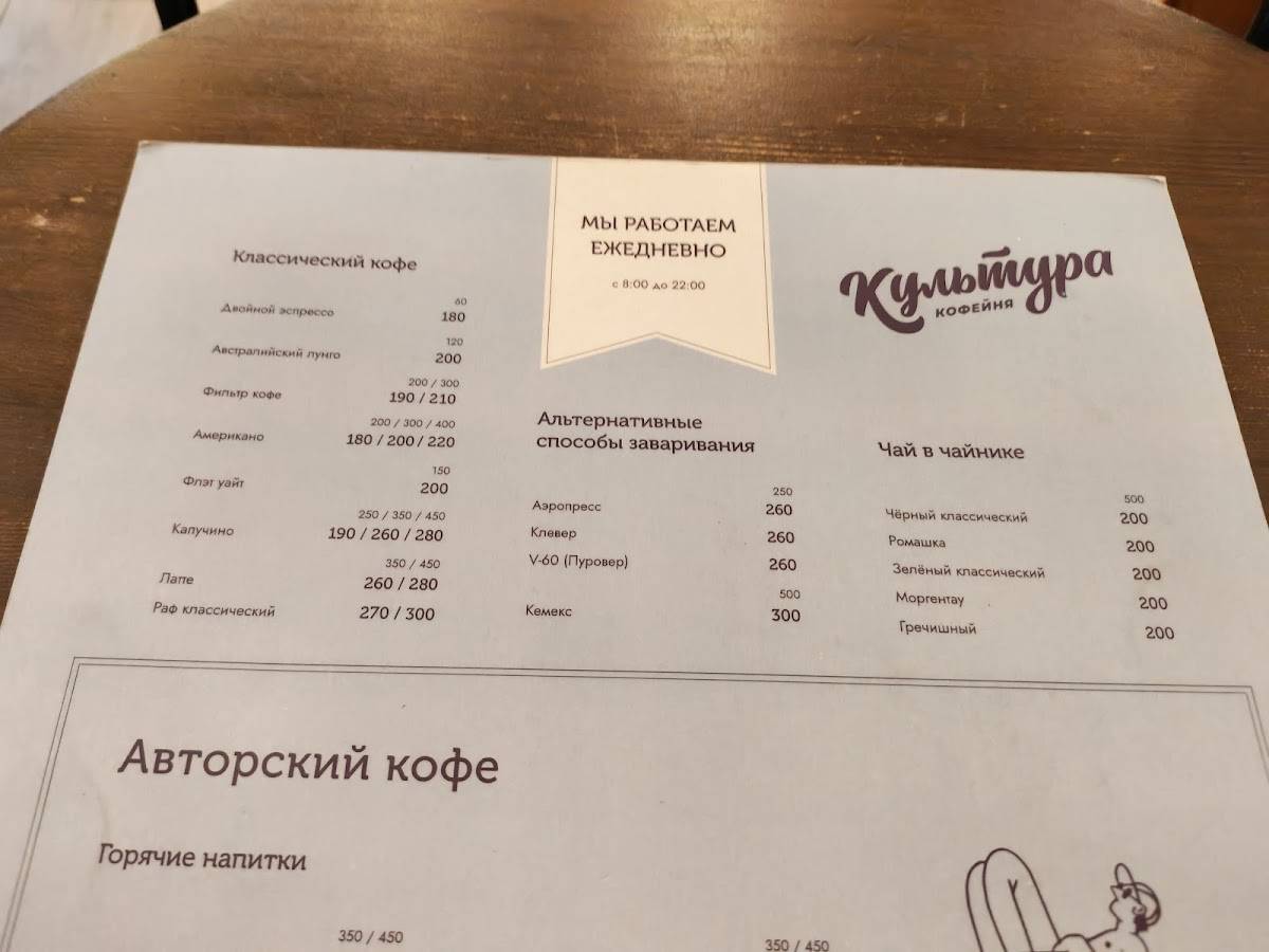 Культура меню