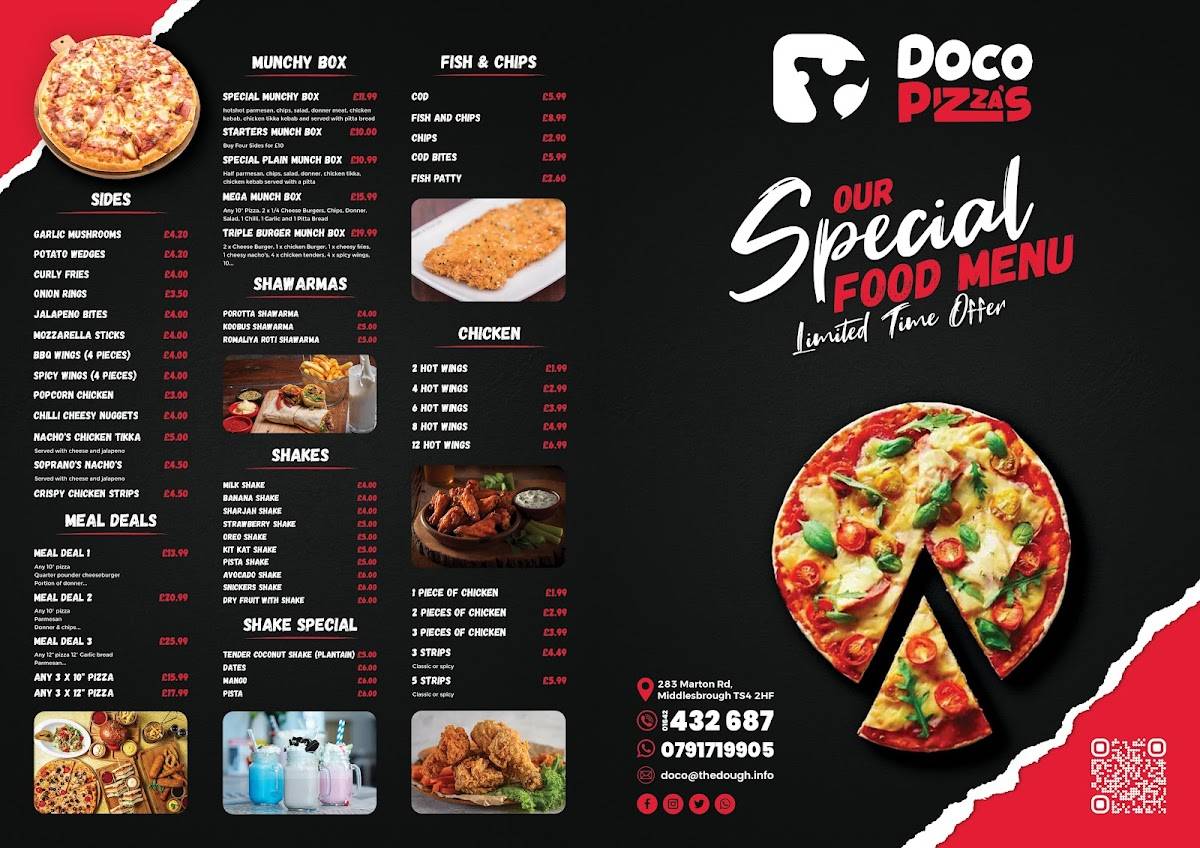 DOCO PIZZA'S меню