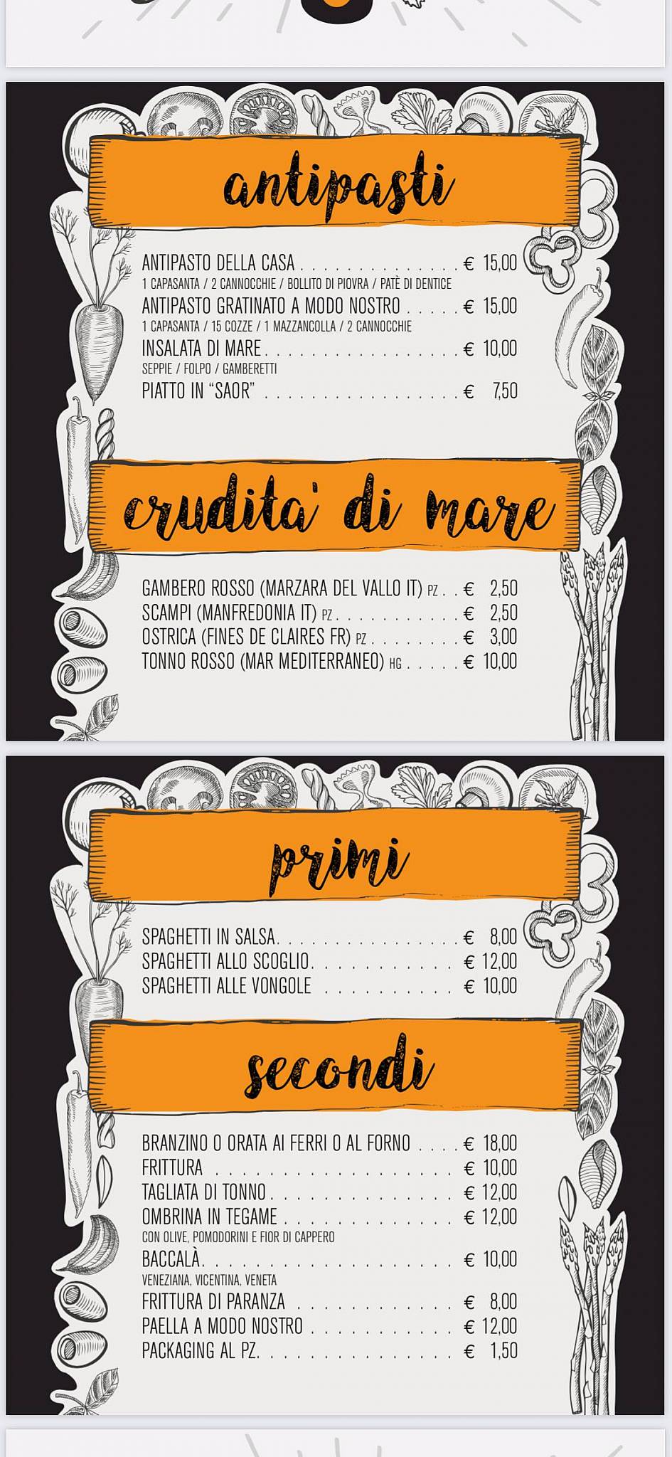 Trattoria da Primo меню