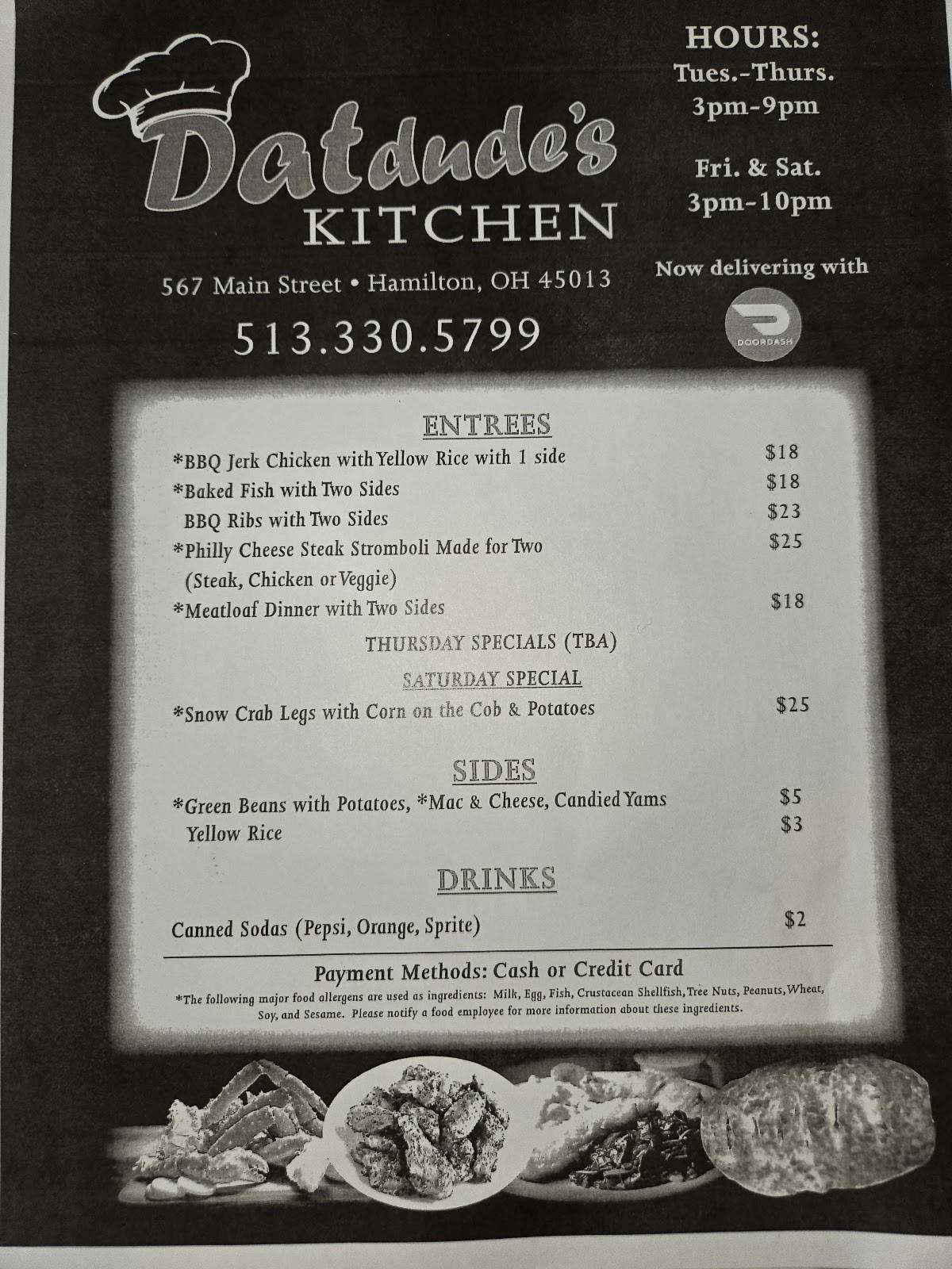 Datdude's Kitchen меню