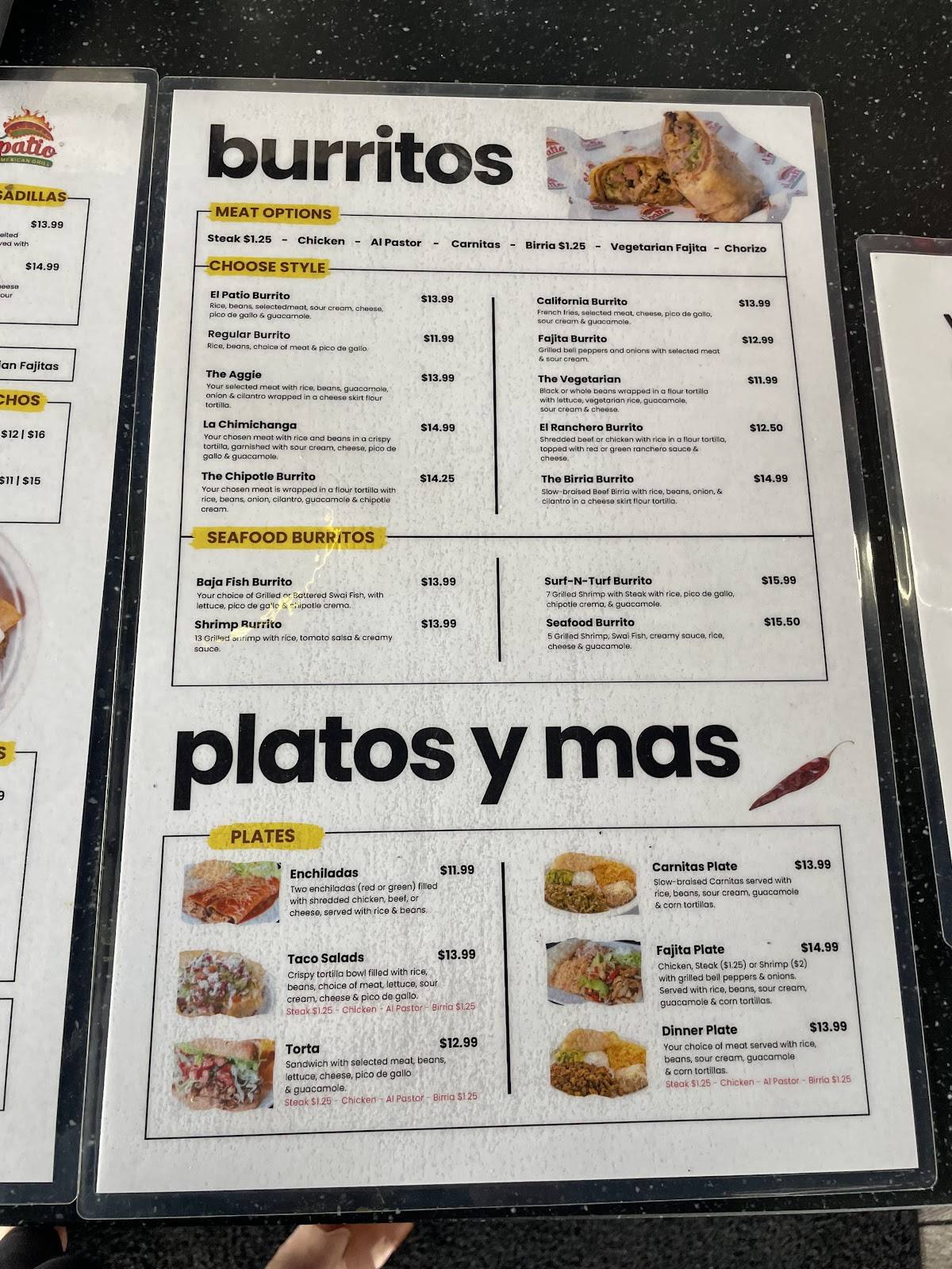 El Patio Fresh Mexican Grill меню