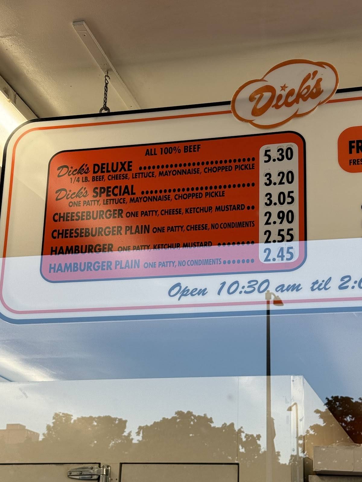 Dick's Drive-In меню