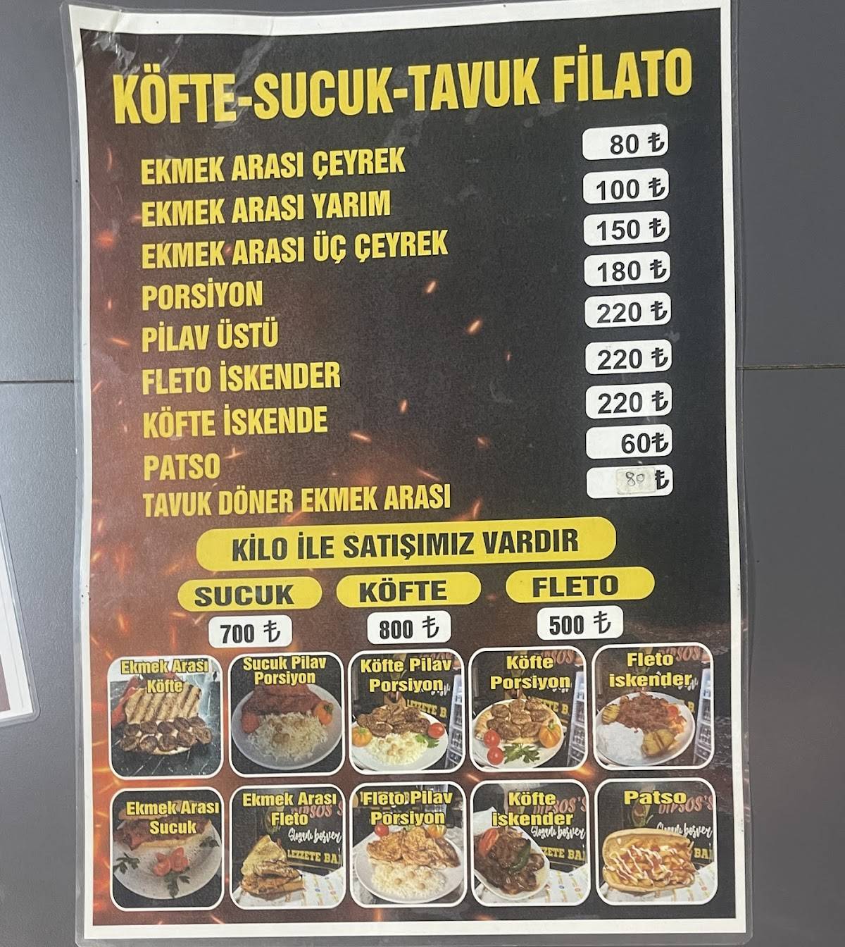 Dipsos Döner Burdur меню