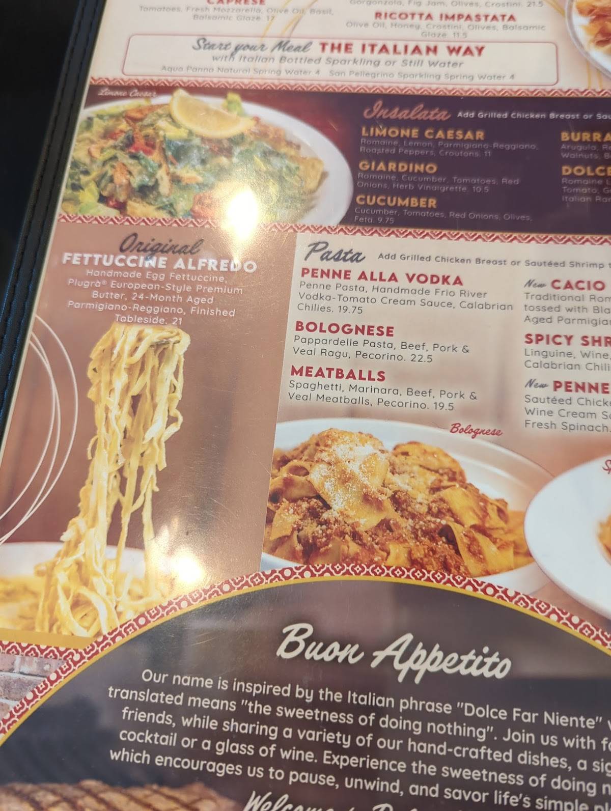 Dolce Niente Ristorante Italiano меню
