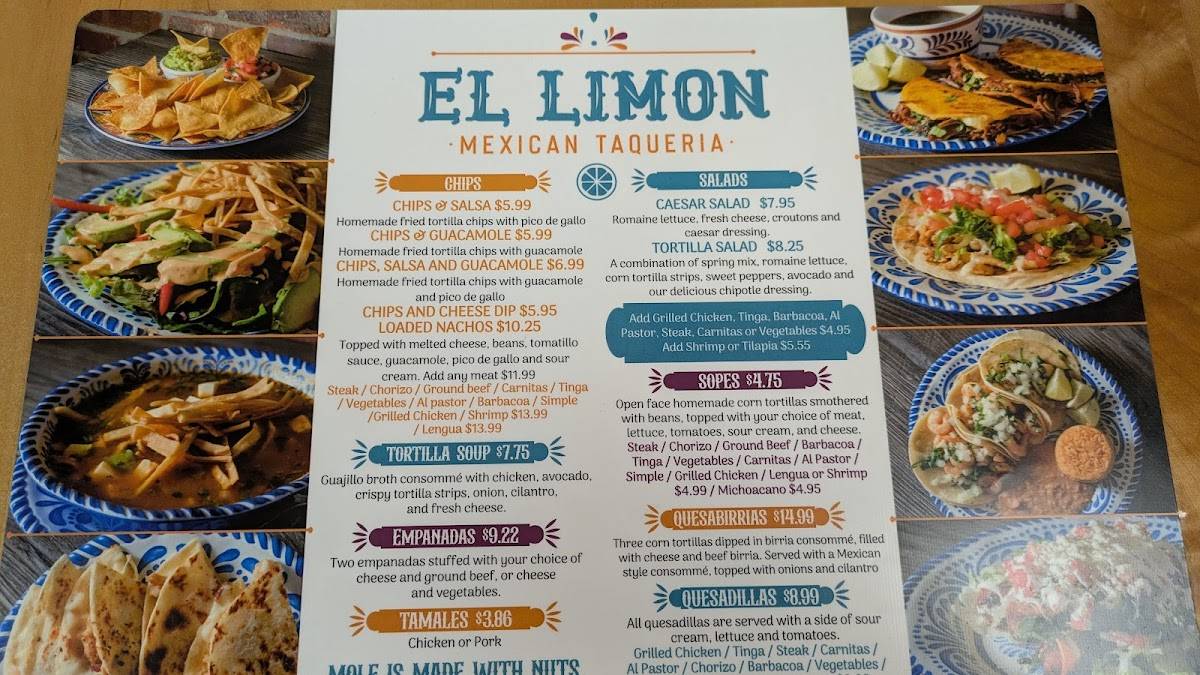 El Limon Malvern меню