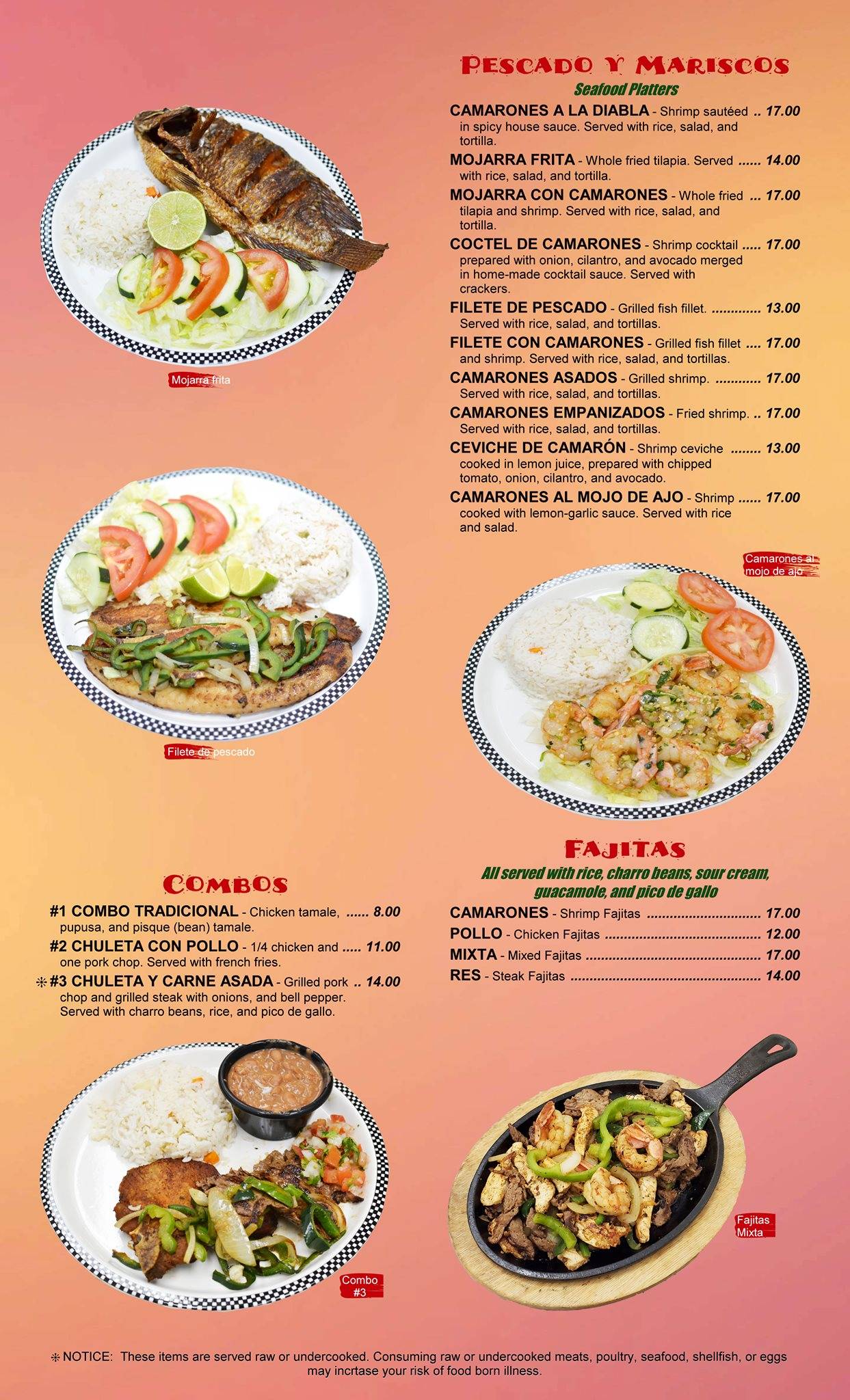 El Pollo Rico Restaurant Salvadoran меню