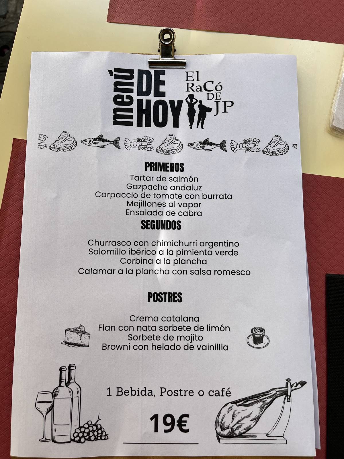 El Racó de JP меню