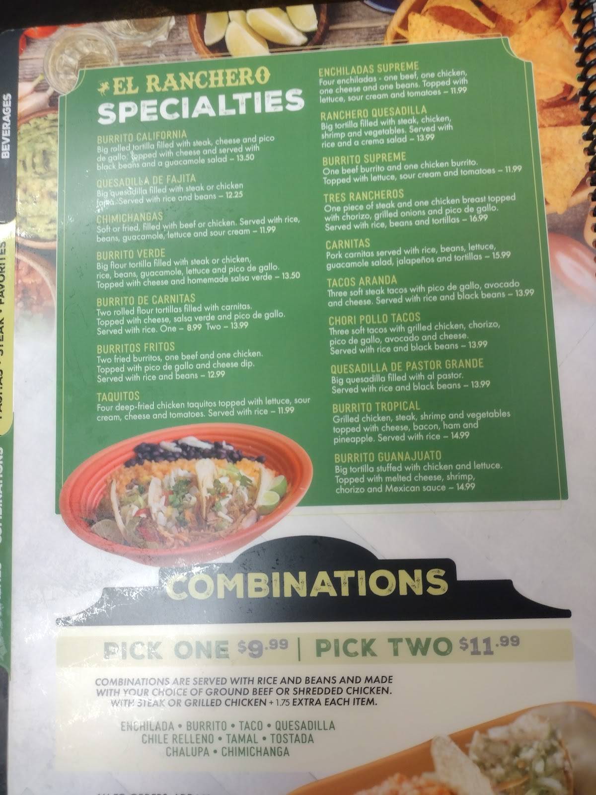 El Ranchero Mexican Restaurant меню