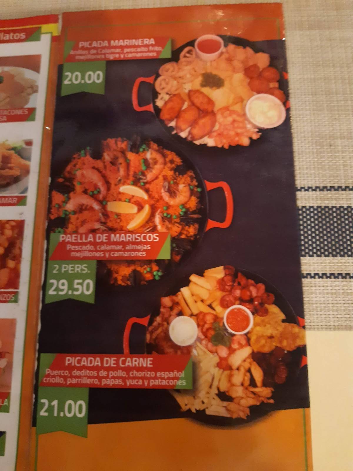 El Rincón Español меню
