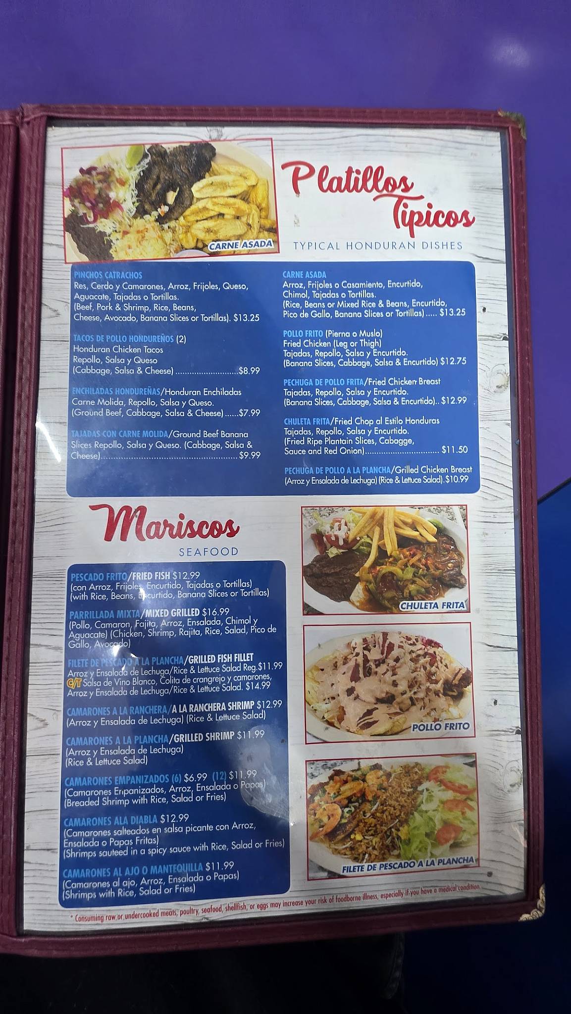 El Rincón Sureño меню