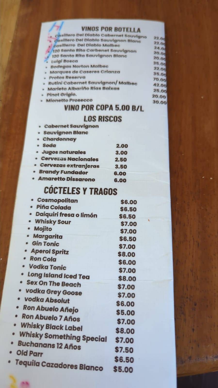 El Rincón de los Tios меню