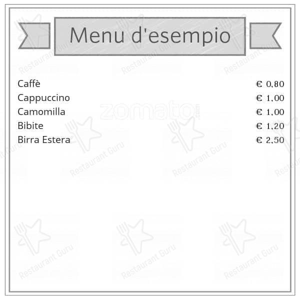Eventi Bar меню