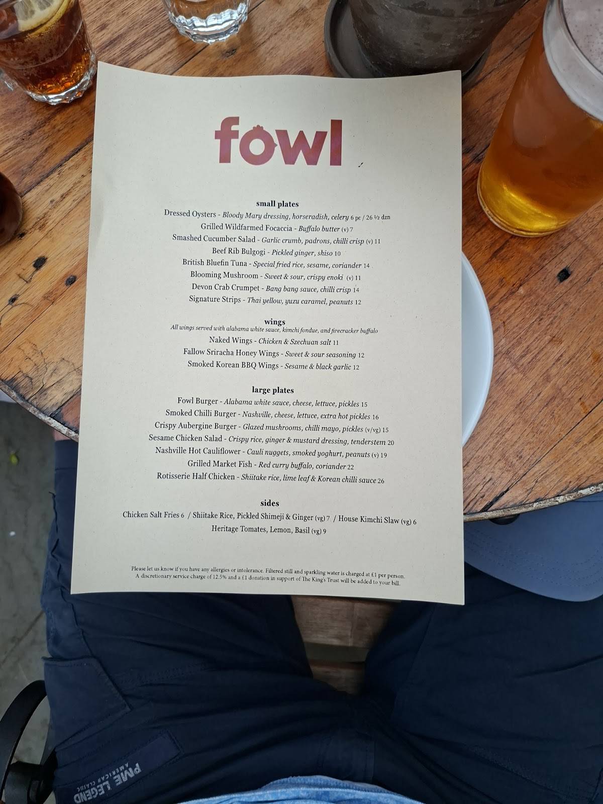 Fowl by the Fallow Chefs меню