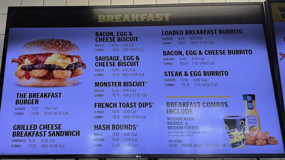 Carl's Jr. меню