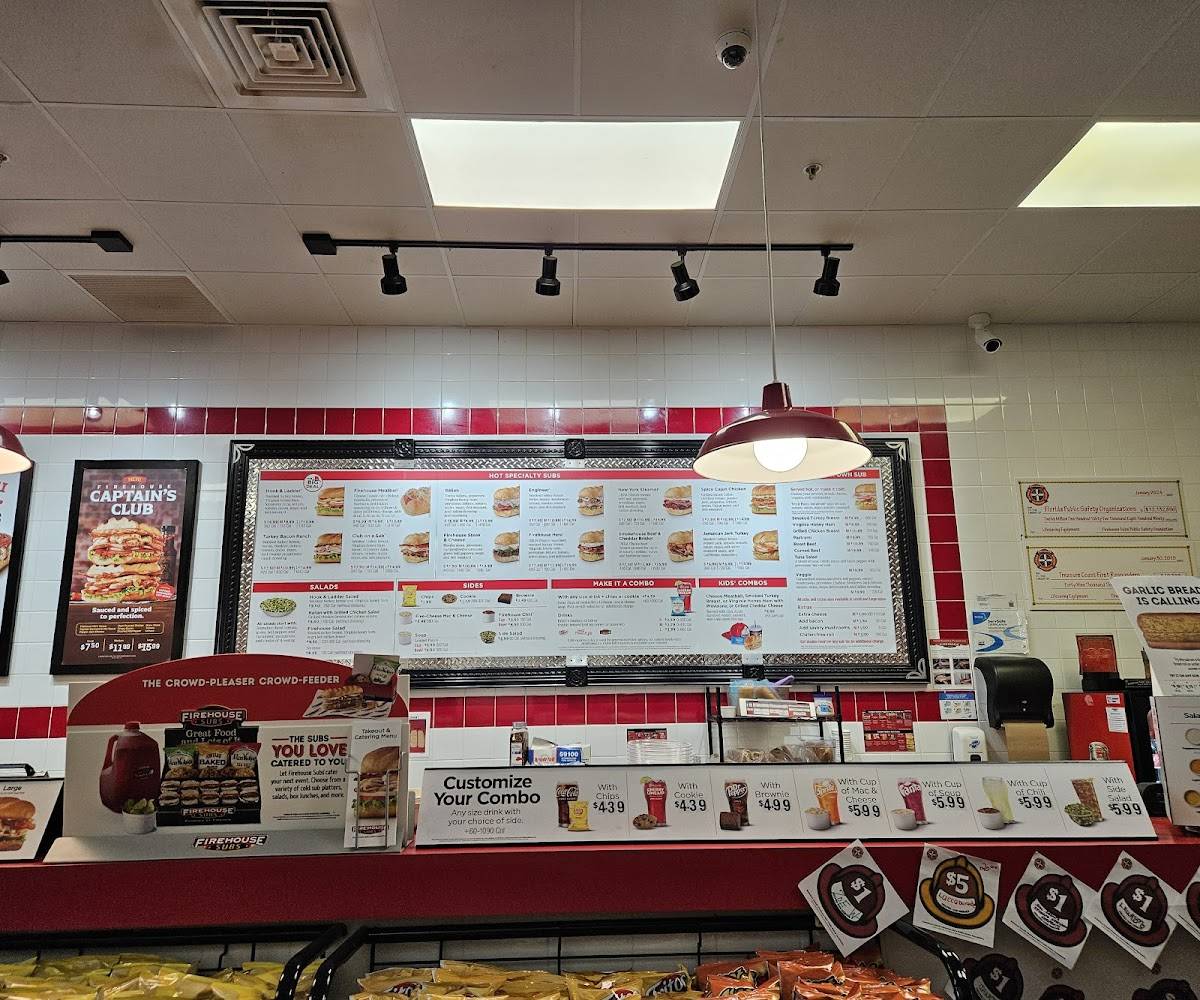 Firehouse Subs Stuart US 1 меню