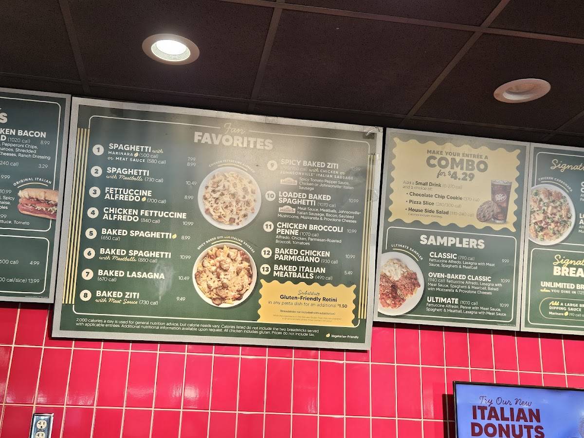 Fazoli's меню