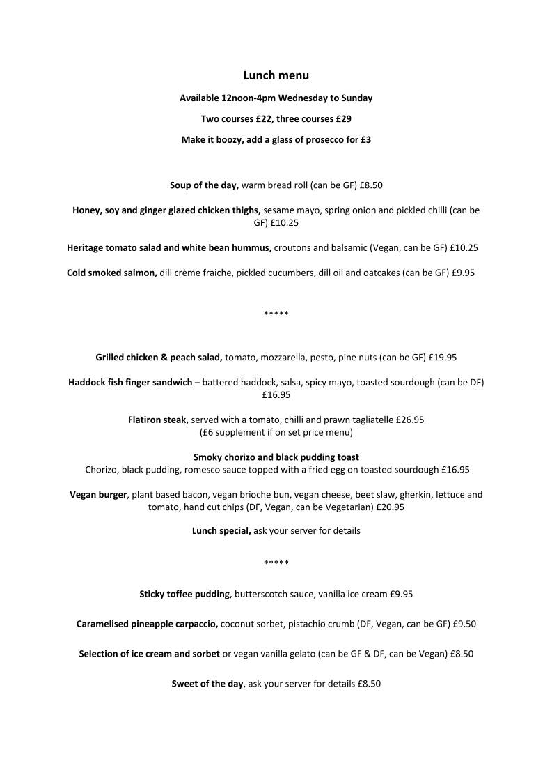 Fennel Restaurant меню